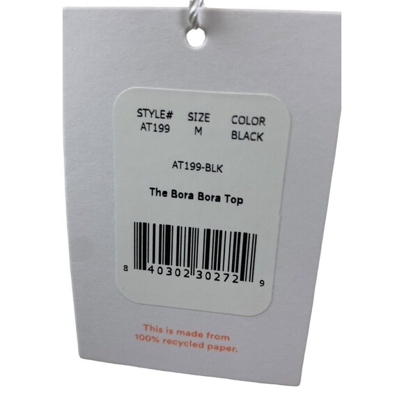 New! Andie Swim Size Med Women's Black The Bora Bora Bikini Top Removable Straps - Picture 6 of 13
